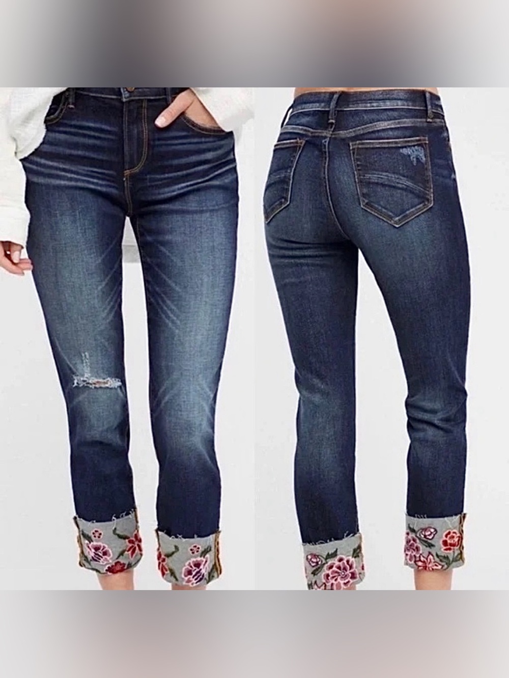 Driftwood The Colette embroidered foldable Dark Wash Jeans Women’s Jeans Size 27